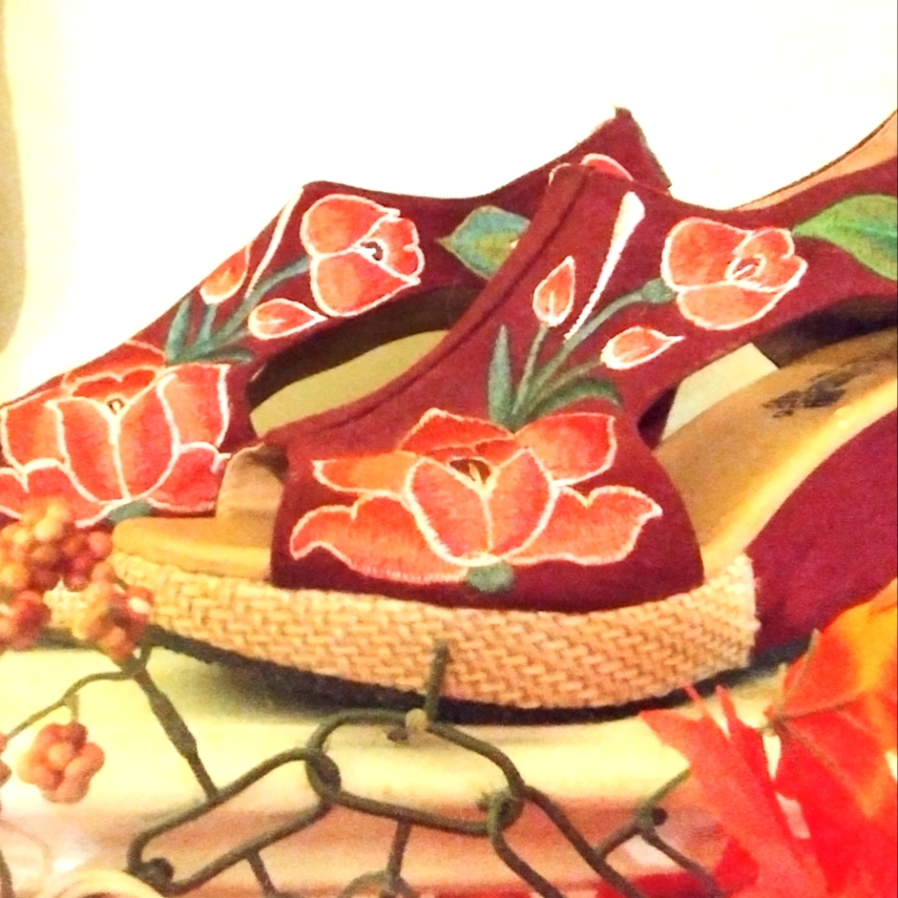 Hikal Bolom Burgundy sandals#827